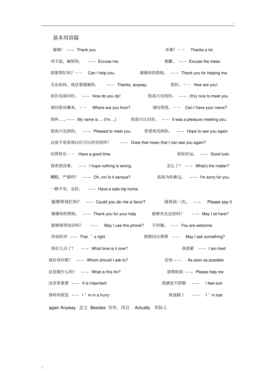 出国旅游常用的英语口语必备学习_第1页