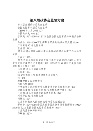 第八届政协会监督实施方案 