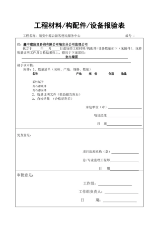 室内墙体涂料整套报验资料资料