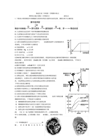 北京市海淀区高三一模理综试题及答案(物理化学生物汇总)