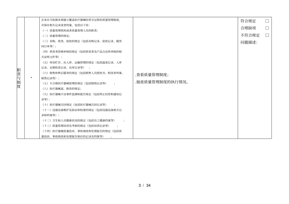 北京市医疗器械经营质量管理规范现场检查评定细则_第3页