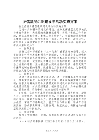 乡镇基层组织建设年活动方案 