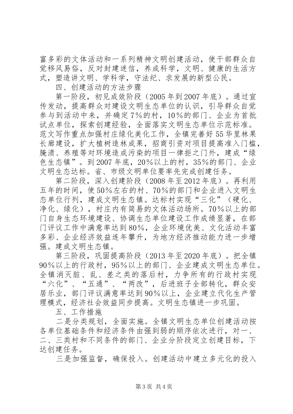 XX镇创建文明生态镇活动方案 _第3页