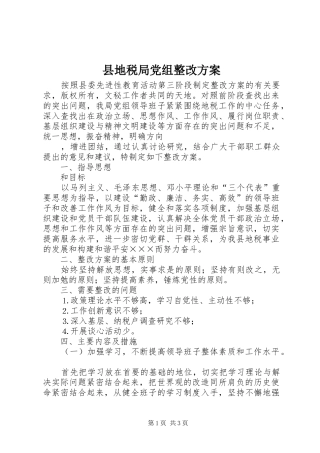 县地税局党组整改实施方案 