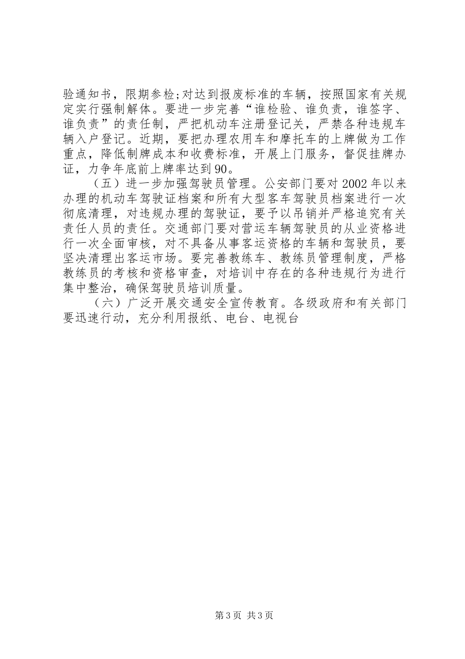 X市道路交通安全专项整治方案 _第3页