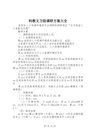 科教文卫组调研实施方案大全 