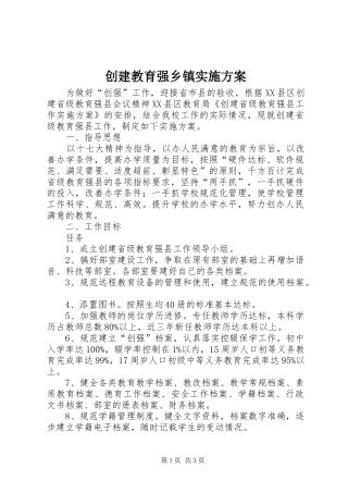 创建教育强乡镇方案 