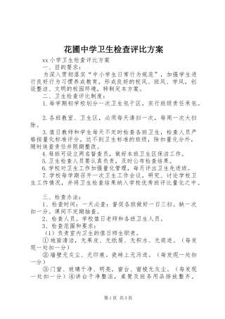 花圃中学卫生检查评比实施方案 