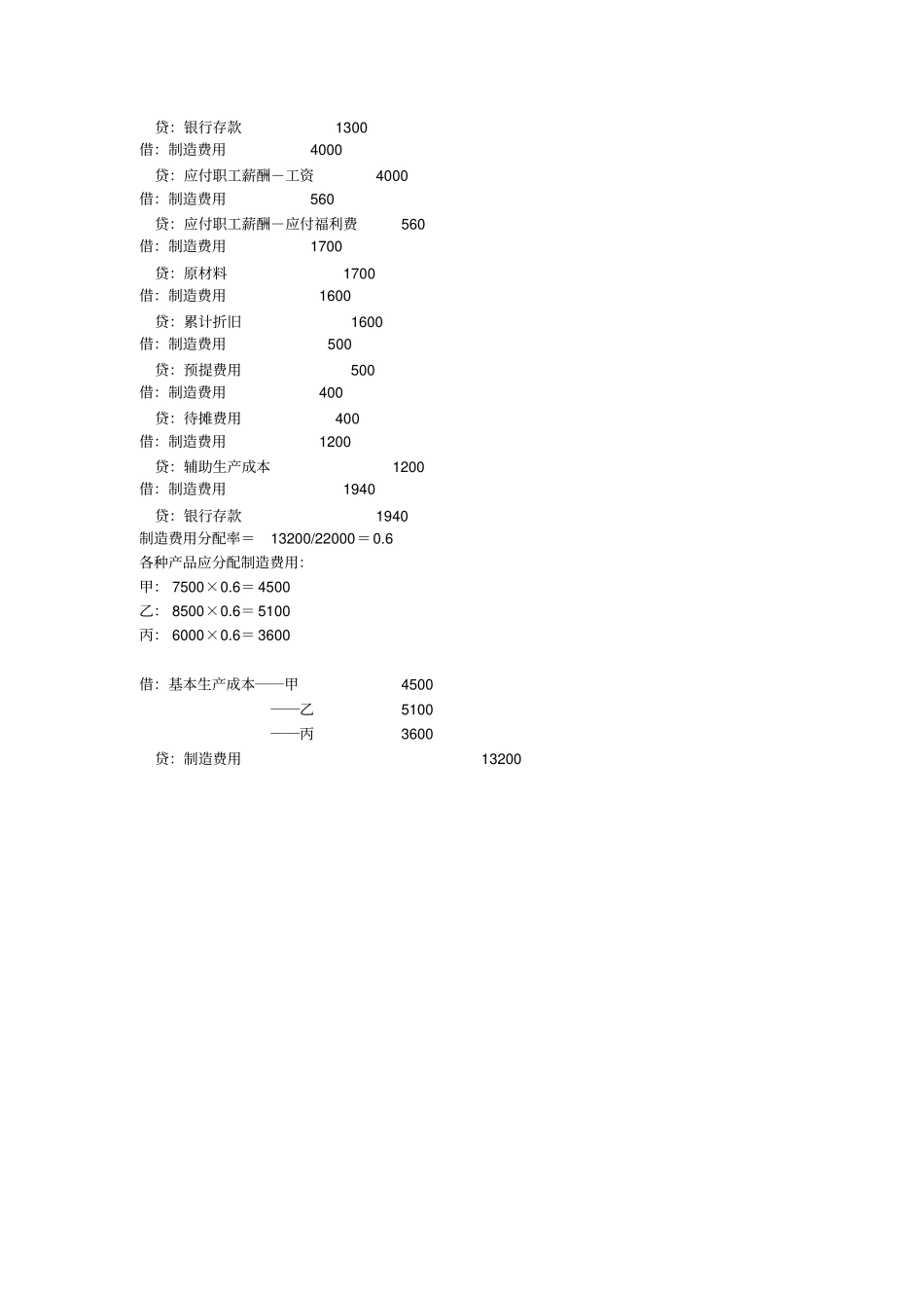 成本会计练习题与答案教学教材_第3页