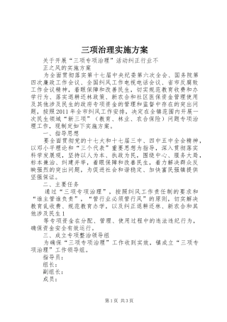 三项治理方案 