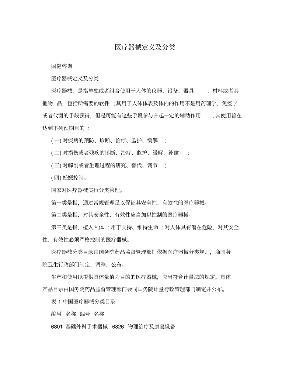 医疗器械定义及分类_第1页