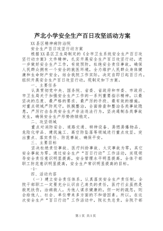 芦北小学安全生产百日攻坚活动实施方案 