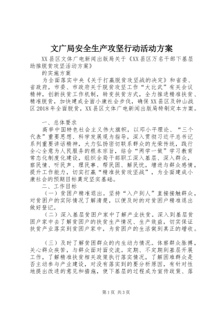 文广局安全生产攻坚行动活动实施方案 