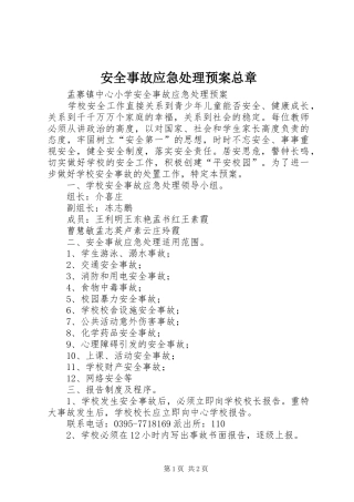 安全事故应急预案总章 