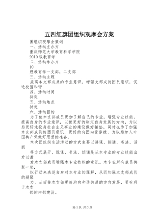 五四红旗团组织观摩会实施方案 