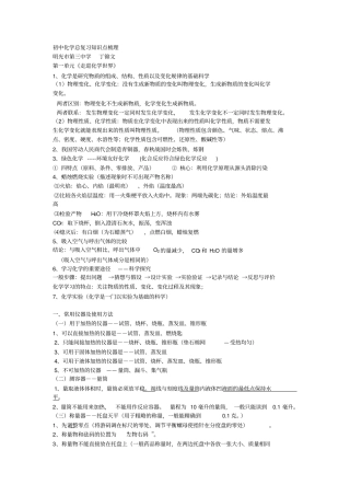 初中化学总复习知识点梳理