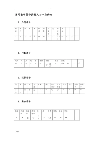 常用数学符号的输入