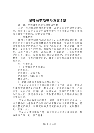 城管局专项整治实施方案5篇