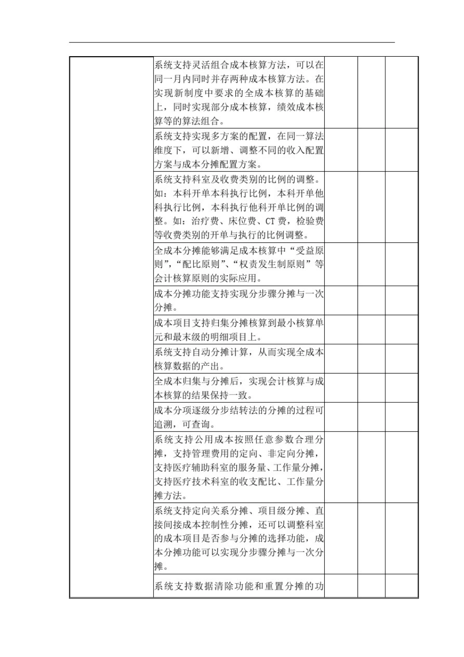 医院成本核算系统软件详细功能要求列表_第3页