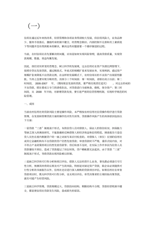 信贷风险与内控管理