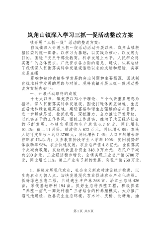岚角山镇深入学习三抓一促活动整改实施方案