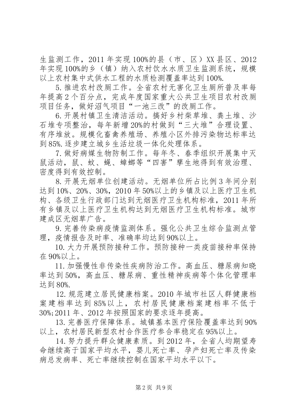 XX市“健康山东行动”方案_第2页