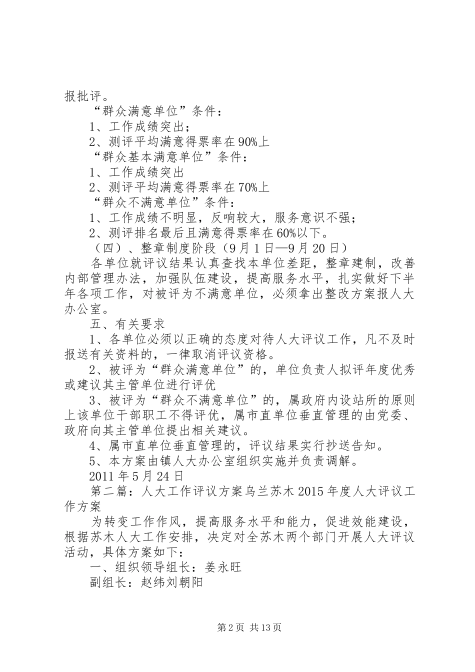 人大工作评议实施方案5则范文_第2页