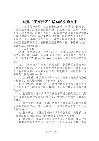 创建“无双社区”活动的方案