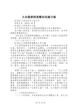 火灾隐患排查整治方案