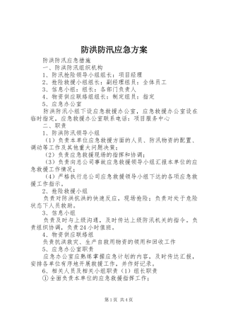 防洪防汛应急实施方案