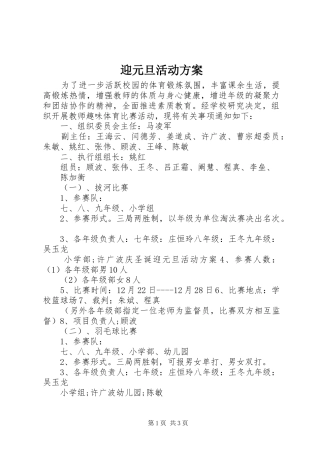 迎元旦活动实施方案