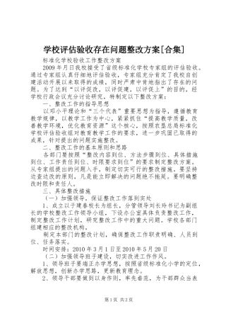 学校评估验收存在问题整改实施方案[合集]
