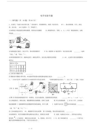 (完整)初中电学实验专题.doc