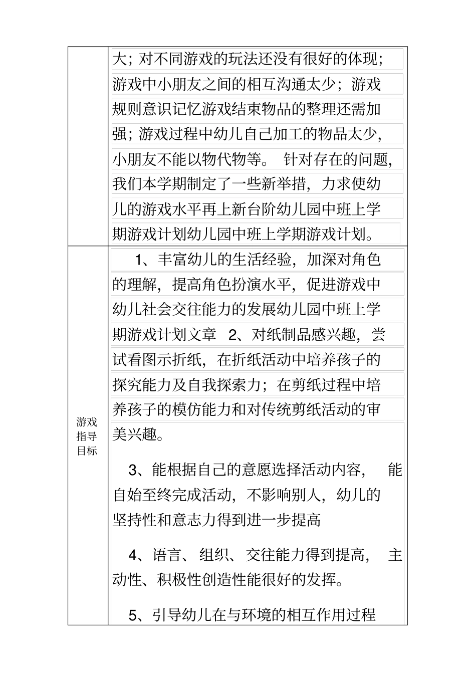 幼儿园游戏活动月计划表_第3页