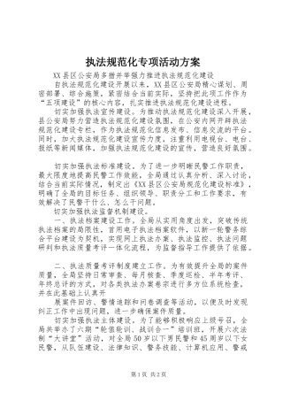 执法规范化专项活动实施方案