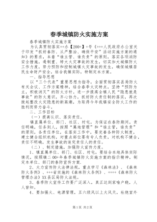 春季城镇防火方案