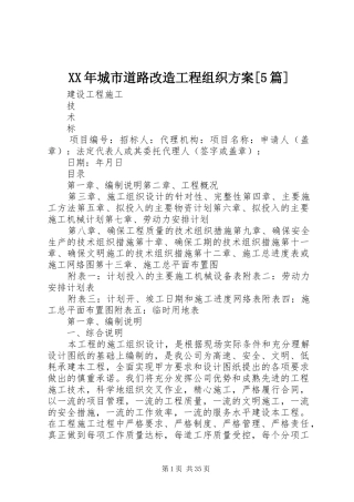 XX年城市道路改造工程组织实施方案[5篇] (5)