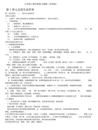 初中生物会考复习提纲-(苏科版).docx