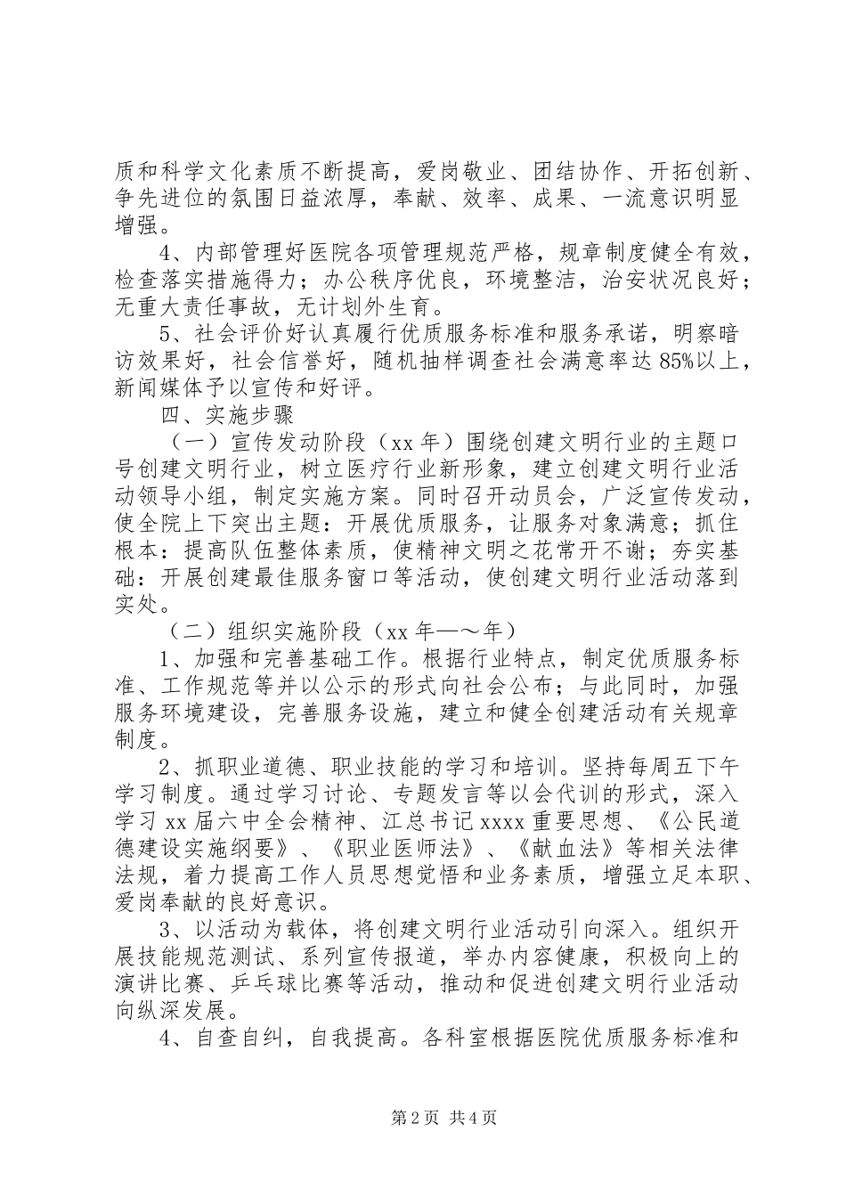 医院创建精神文明单位实施方案_第2页
