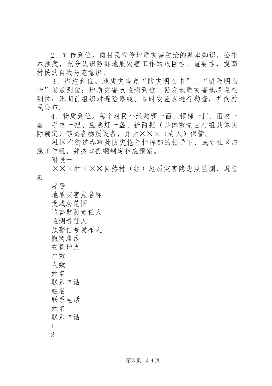 村级地质灾害应急处理预案编制提纲_第3页
