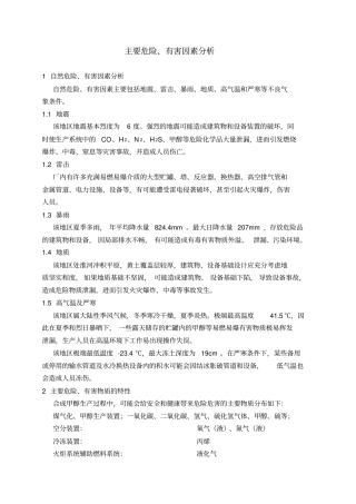 主要危险、有害因素分析