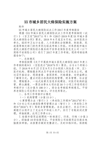XX市城乡居民大病保险方案