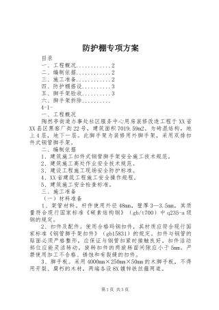 防护棚专项实施方案