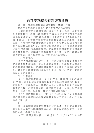 两项专项整治行动实施方案5篇