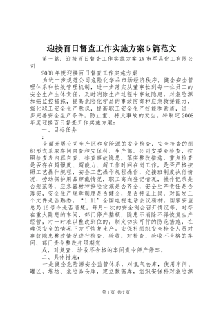 迎接百日督查工作方案5篇范文