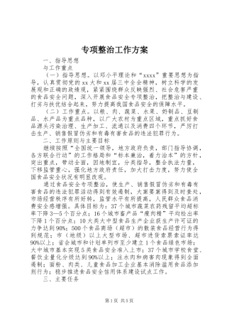 专项整治工作实施方案