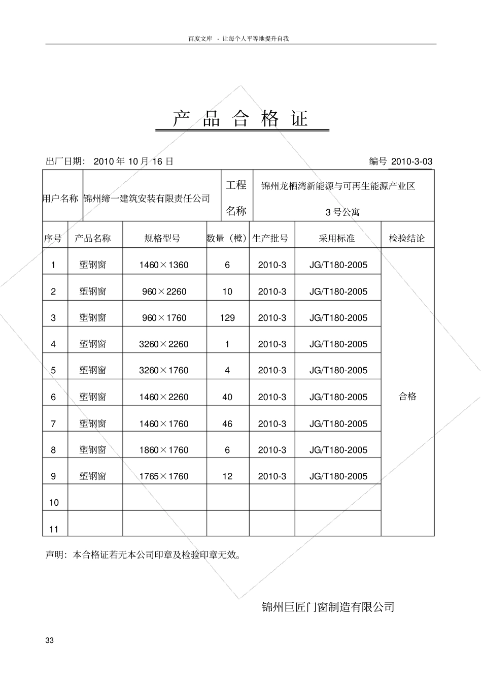 塑钢窗产品合格证_第3页