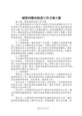 城管局整改检查工作实施方案5篇