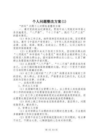 个人问题整改实施方案(5)
