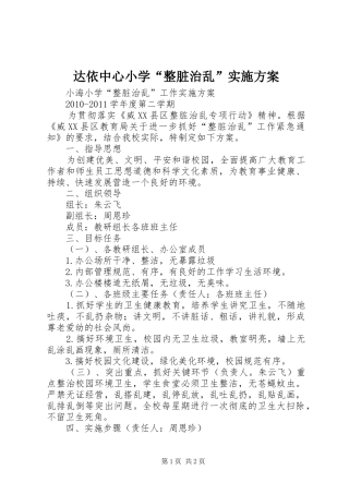 达依中心小学“整脏治乱”方案